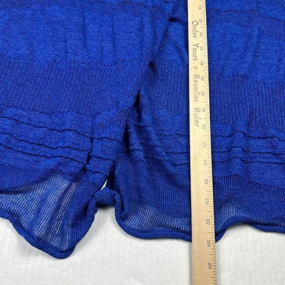 Peck & Peck Linen Blend Cardigan Blue Draped Open Front Long Sleeve Sweater XL - Picture 6 of 10